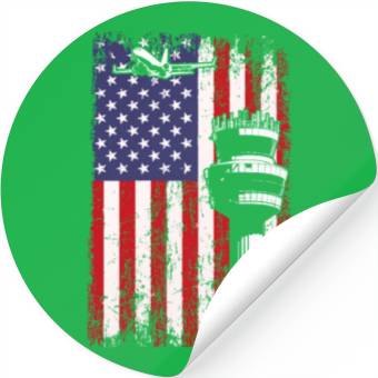Discover American Flag US, air traffic controller Stickers