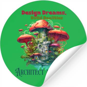 Discover Engineer Architect at Work, Fun Illustration Stickers