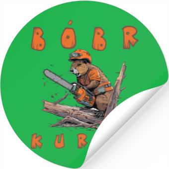 Discover Beaver Lumberjack Chainsaw Stickers