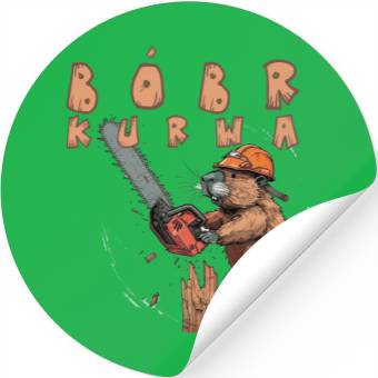 Discover Beaver Lumberjack Chainsaw Stickers