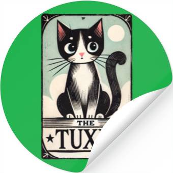 Discover Tuxedo Cats Tarot Card Stickers