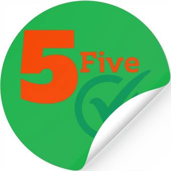 Discover The Number 5 Five Cool Stickers