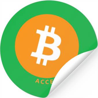 Discover Bitcoin Accepted Here Promo Stickers