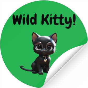 Discover Wild Kitty funny Stickers