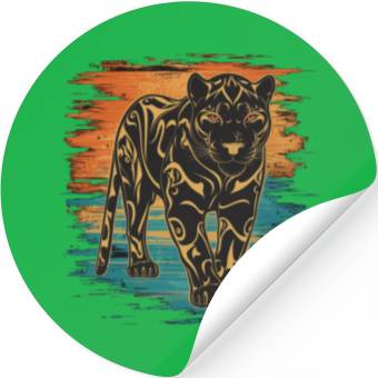 Discover Sunset Panther Stickers