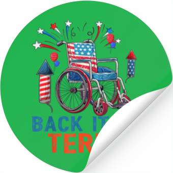 Discover Back Terry Fireworks 4th July Stickers