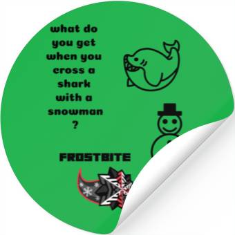 Discover snowman/shark cross Stickers