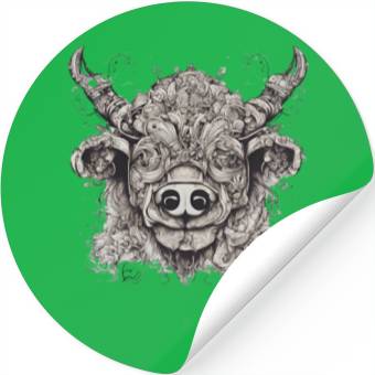 Discover buffalo head and flower design Stickers