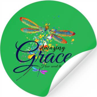 Discover Amazing Grace Dragonfly splatter Stickers