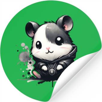 Discover Charcoal Hip Hop Hamster Stickers