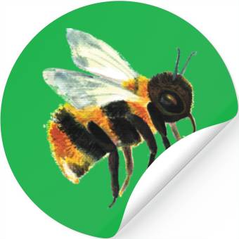 Discover Cute Bumble Bee Flying Illustration Stickers