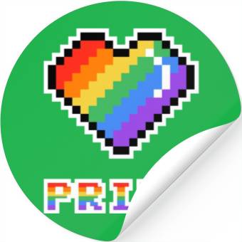 Discover Pixel heart Pride rainbow colored Stickers