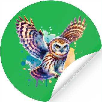 Discover Barking Owl in Flight Stickers