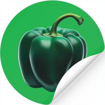 Discover Green Bell Pepper Stickers