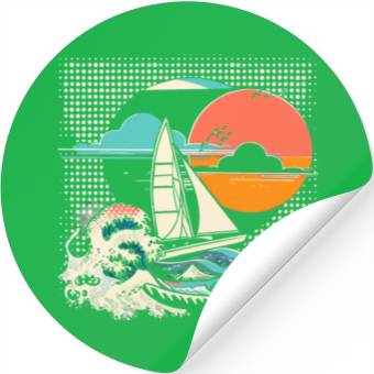 Discover Sailing Cartoon Stickers