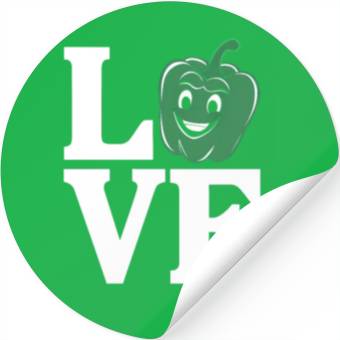 Discover Bell Pepper Love Green Stickers