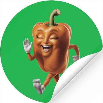 Discover Orange Bell Pepper Running Realistic Stickers