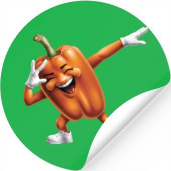 Discover Orange Bell Pepper Dabbing Realistic Stickers