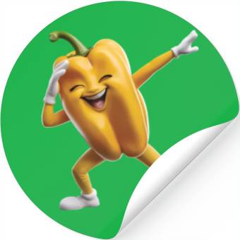 Discover Yellow Bell Pepper Dabbing Realistic Stickers
