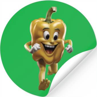 Discover Yellow Bell Pepper Running Realistic Stickers