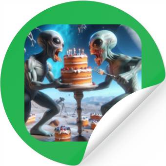 Discover Alien cake fight Stickers