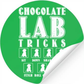 Discover Brown Labrador CHOCOLATE LAB TRICKS Stubborn Stickers