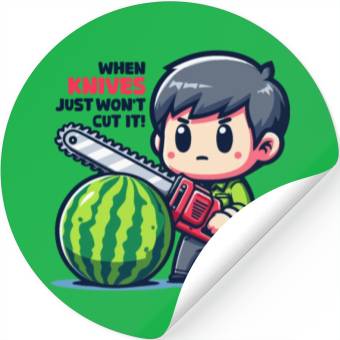 Discover Cutting Watermelon - Melon Chainsaw Stickers