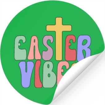 Discover Easter Vibes Cross Happy Easter Celebration Stickers