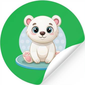 Discover polar bear cub Stickers