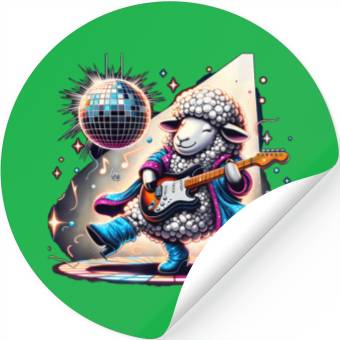 Discover Disco Ball Guitar Sheep Stickers