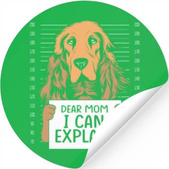 Discover Funny Brown Cocker Spaniel Dear Mom I Can Explain Stickers