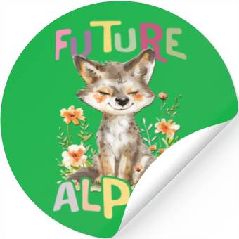 Discover future wolf flowers Premium Stickers