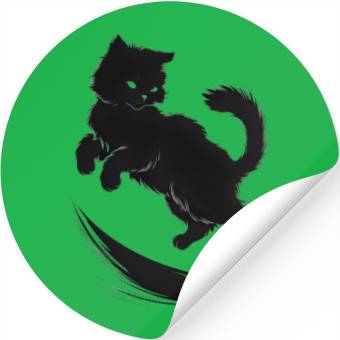 Discover Playful Black Cat Stickers