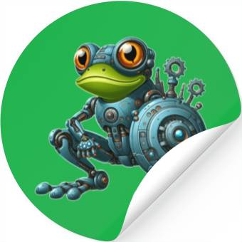 Discover Cyborg Frog Toad Newt Robot Mech Design Stickers