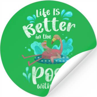 Discover Swimming Pool Sun Swimming Trunks Stickers