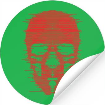 Discover Red Skull Glitch Illustration Stickers