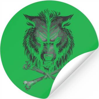 Discover Wolf Skull and Crossbones Stickers