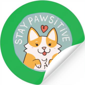 Discover Corgi Pawsitive Badge Stickers