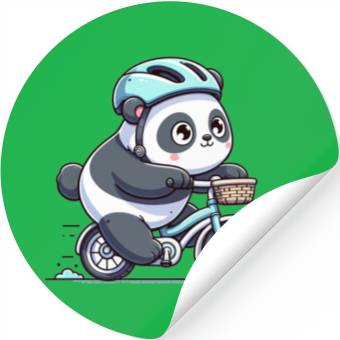 Discover Cute Cyclist Panda Stickers