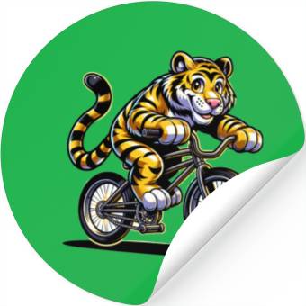 Discover Cute Cyclist Tiger Stickers