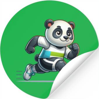 Discover Cute Marathon Runner Panda Stickers