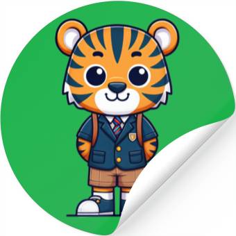 Discover Cute Schoolboy Tiger Stickers