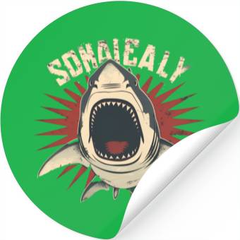 Discover Retro Grunge Shark Stickers Design | Vintage Vector