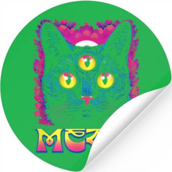 Discover Rainbow Witch Cat Seeing Stickers