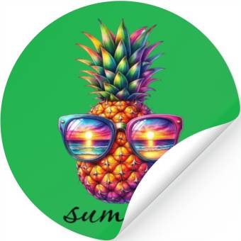 Discover SUMMER PINEAPPLE SUNGLASSES Stickers