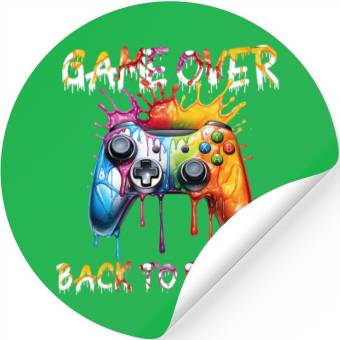 Discover Back to School Game Over Controller Stickers