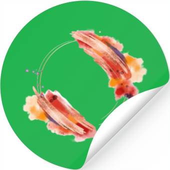 Discover a vector abstract watercolor-painted frame involve Stickers