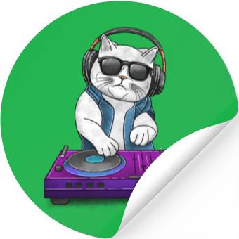 Discover White Cat DJ Stickers