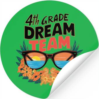 Discover Back to School Dream Team Fourth 4th Grade Stickers
