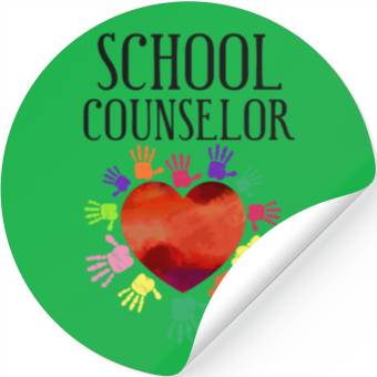 Discover School Counselor Heart Stickers